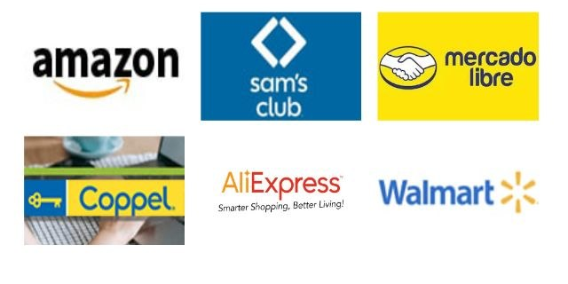 Partners: Amazon, Sam's Club, Mercado Libre, Coppel, AliExpress, Walmart